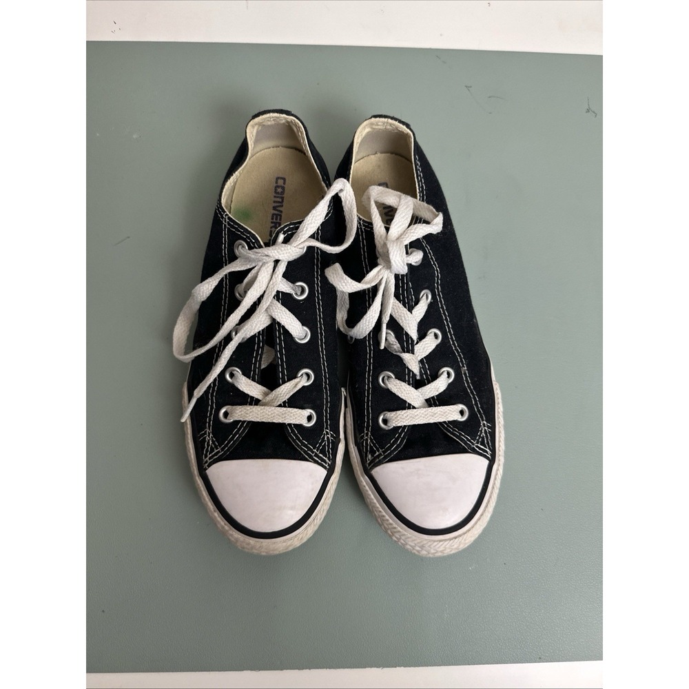 Converse All Star Sneakers Black Low Top Lace Athletic Shoes Youth  Sz 3 - Picture 6 of 7